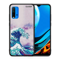 Thumbnail for Θήκη Xiaomi Redmi 9T Blue Waves από τη Smartfits με σχέδιο στο πίσω μέρος και μαύρο περίβλημα | Xiaomi Redmi 9T Blue Waves case with colorful back and black bezels