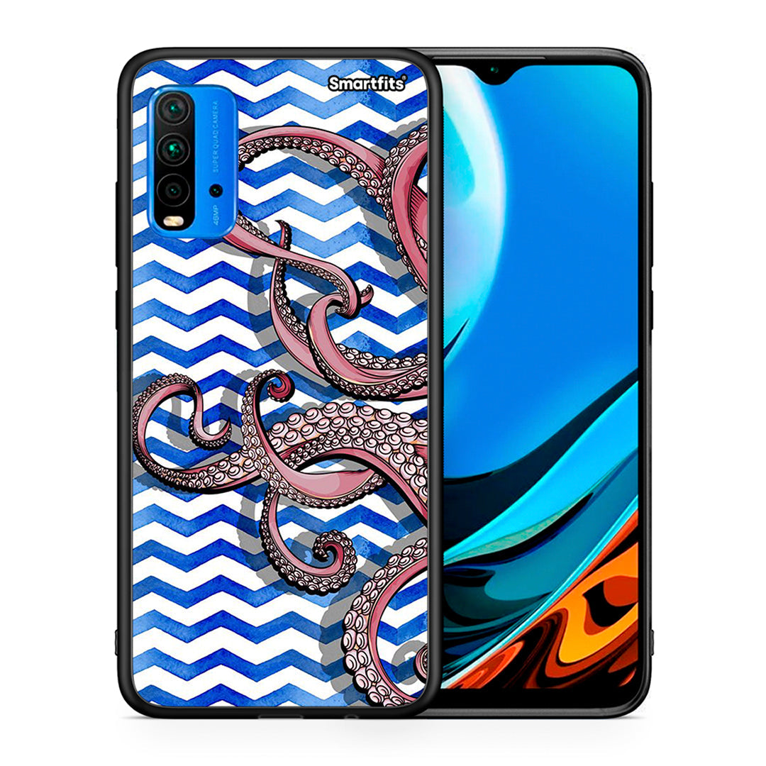 Θήκη Xiaomi Poco M3 Chevron Devilfish από τη Smartfits με σχέδιο στο πίσω μέρος και μαύρο περίβλημα | Xiaomi Poco M3 Chevron Devilfish case with colorful back and black bezels