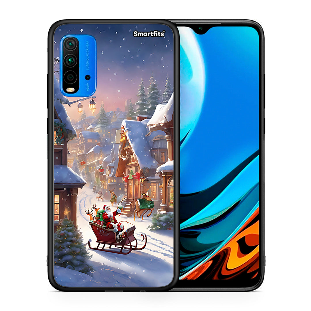 Θήκη Xiaomi Poco M3 Christmas Snow από τη Smartfits με σχέδιο στο πίσω μέρος και μαύρο περίβλημα | Xiaomi Poco M3 Christmas Snow case with colorful back and black bezels