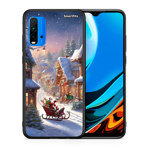Θήκη Xiaomi Poco M3 Christmas Snow από τη Smartfits με σχέδιο στο πίσω μέρος και μαύρο περίβλημα | Xiaomi Poco M3 Christmas Snow case with colorful back and black bezels