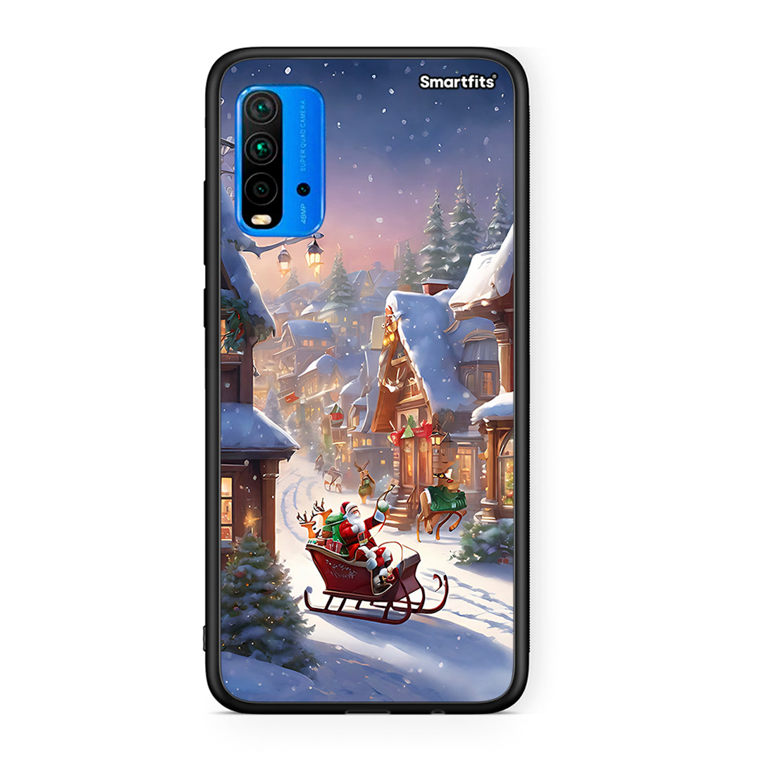 Xiaomi Poco M3 Christmas Snow θήκη από τη Smartfits με σχέδιο στο πίσω μέρος και μαύρο περίβλημα | Smartphone case with colorful back and black bezels by Smartfits