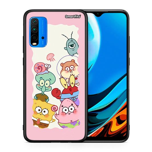 Θήκη Xiaomi Redmi 9T Cute Companion από τη Smartfits με σχέδιο στο πίσω μέρος και μαύρο περίβλημα | Xiaomi Redmi 9T Cute Companion case with colorful back and black bezels