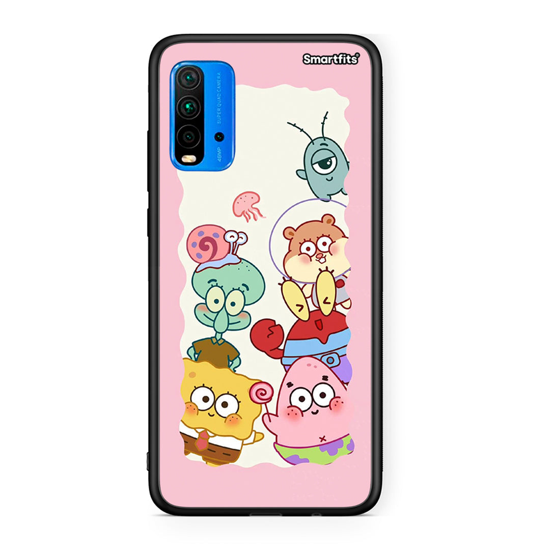 Xiaomi Redmi 9T Cute Companion θήκη από τη Smartfits με σχέδιο στο πίσω μέρος και μαύρο περίβλημα | Smartphone case with colorful back and black bezels by Smartfits
