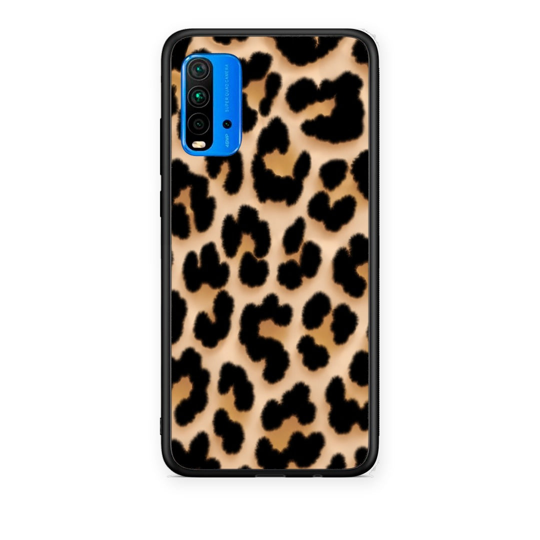 Θήκη Xiaomi Poco M3 Leopard Print Tan Large από τη Smartfits με σχέδιο στο πίσω μέρος και μαύρο περίβλημα | Xiaomi Poco M3 Leopard Print Tan Large case with colorful back and black bezels