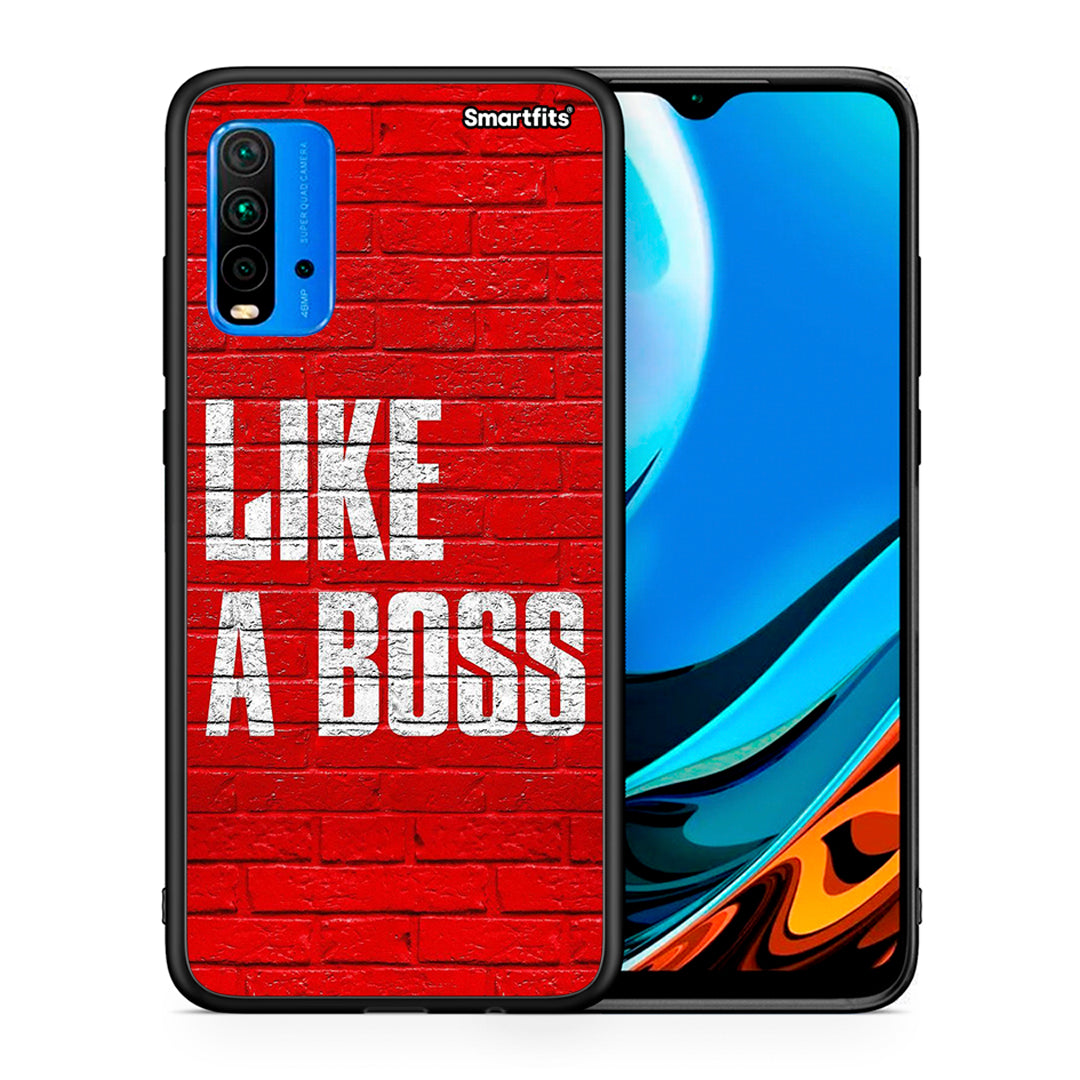 Θήκη Xiaomi Redmi 9T Like A Boss από τη Smartfits με σχέδιο στο πίσω μέρος και μαύρο περίβλημα | Xiaomi Redmi 9T Like A Boss case with colorful back and black bezels