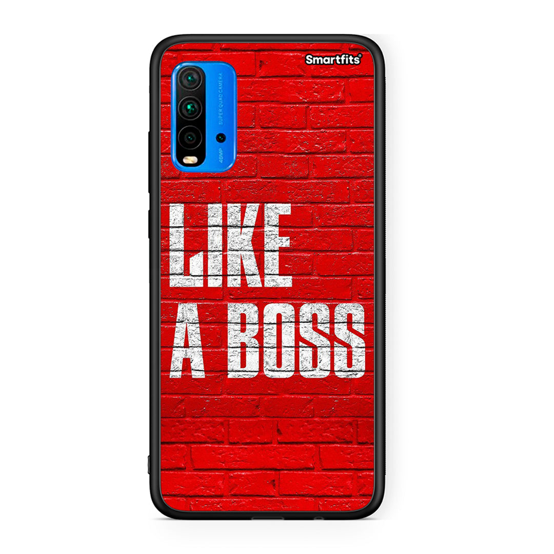 Xiaomi Redmi 9T Like A Boss θήκη από τη Smartfits με σχέδιο στο πίσω μέρος και μαύρο περίβλημα | Smartphone case with colorful back and black bezels by Smartfits