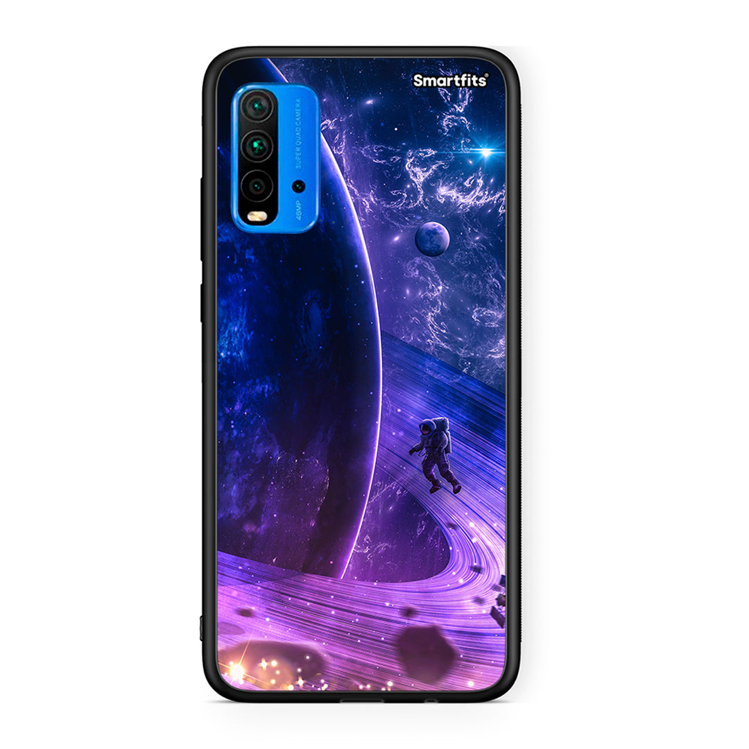 Xiaomi Redmi 9T Lost Astronaut θήκη από τη Smartfits με σχέδιο στο πίσω μέρος και μαύρο περίβλημα | Smartphone case with colorful back and black bezels by Smartfits