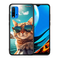 Thumbnail for Θήκη Xiaomi Poco M3 Summer Cat από τη Smartfits με σχέδιο στο πίσω μέρος και μαύρο περίβλημα | Xiaomi Poco M3 Summer Cat case with colorful back and black bezels