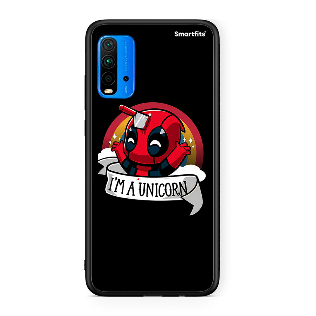 Xiaomi Redmi 9T Unicorn Deadpool θήκη από τη Smartfits με σχέδιο στο πίσω μέρος και μαύρο περίβλημα | Smartphone case with colorful back and black bezels by Smartfits