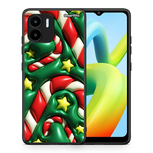 Θήκη Xiaomi Redmi A1 / A2 Christmas Bubbles από τη Smartfits με σχέδιο στο πίσω μέρος και μαύρο περίβλημα | Xiaomi Redmi A1 / A2 Christmas Bubbles Case with Colorful Back and Black Bezels