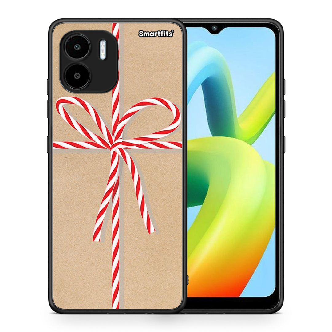 Θήκη Xiaomi Redmi A1 / A2 Christmas Gift από τη Smartfits με σχέδιο στο πίσω μέρος και μαύρο περίβλημα | Xiaomi Redmi A1 / A2 Christmas Gift Case with Colorful Back and Black Bezels