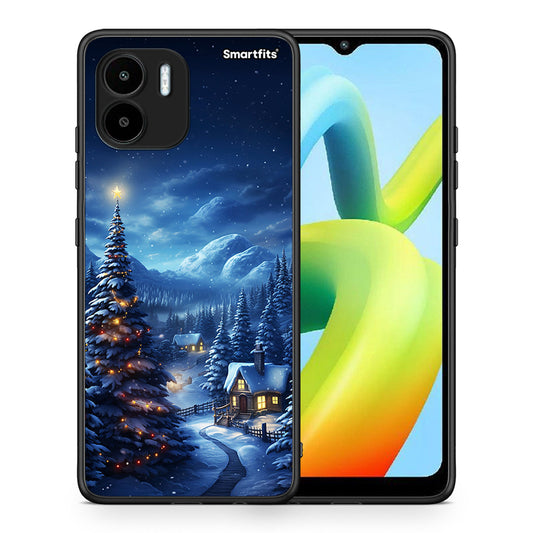 Θήκη Xiaomi Redmi A1 / A2 Christmas Scenery από τη Smartfits με σχέδιο στο πίσω μέρος και μαύρο περίβλημα | Xiaomi Redmi A1 / A2 Christmas Scenery Case with Colorful Back and Black Bezels
