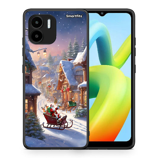 Θήκη Xiaomi Redmi A1 / A2 Christmas Snow από τη Smartfits με σχέδιο στο πίσω μέρος και μαύρο περίβλημα | Xiaomi Redmi A1 / A2 Christmas Snow Case with Colorful Back and Black Bezels