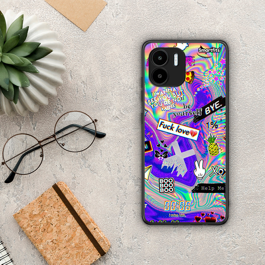 Θήκη Xiaomi Redmi A1 / A2 Game Over από τη Smartfits με σχέδιο στο πίσω μέρος και μαύρο περίβλημα | Xiaomi Redmi A1 / A2 Game Over Case with Colorful Back and Black Bezels