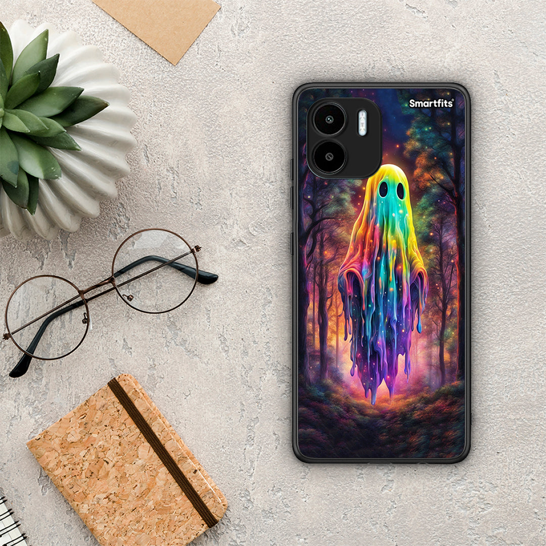 Θήκη Xiaomi Redmi A1 / A2 Halloween Ghost από τη Smartfits με σχέδιο στο πίσω μέρος και μαύρο περίβλημα | Xiaomi Redmi A1 / A2 Halloween Ghost Case with Colorful Back and Black Bezels