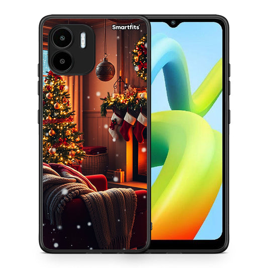 Θήκη Xiaomi Redmi A1 / A2 Home For Christmas από τη Smartfits με σχέδιο στο πίσω μέρος και μαύρο περίβλημα | Xiaomi Redmi A1 / A2 Home For Christmas Case with Colorful Back and Black Bezels
