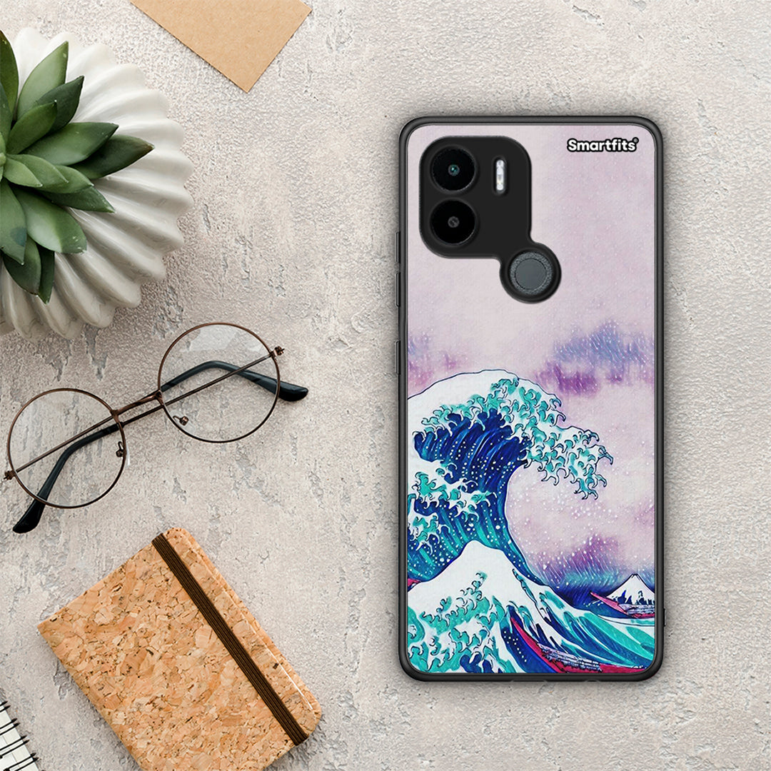 Θήκη Xiaomi Redmi A1+ / A2+ Blue Waves από τη Smartfits με σχέδιο στο πίσω μέρος και μαύρο περίβλημα | Xiaomi Redmi A1+ / A2+ Blue Waves Case with Colorful Back and Black Bezels