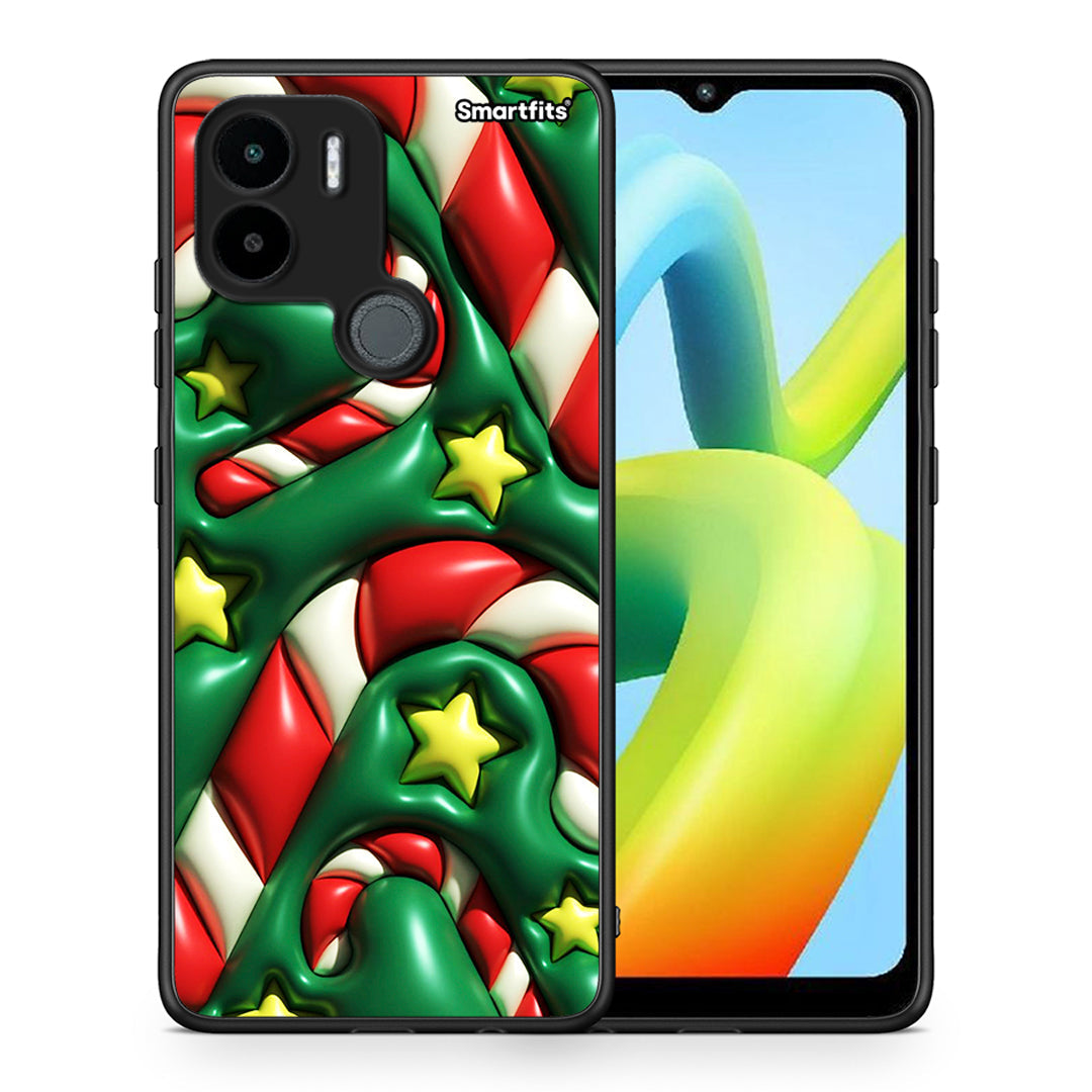 Θήκη Xiaomi Redmi A1+ / A2+ Christmas Bubbles από τη Smartfits με σχέδιο στο πίσω μέρος και μαύρο περίβλημα | Xiaomi Redmi A1+ / A2+ Christmas Bubbles Case with Colorful Back and Black Bezels