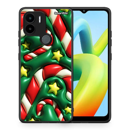 Θήκη Xiaomi Redmi A1+ / A2+ Christmas Bubbles από τη Smartfits με σχέδιο στο πίσω μέρος και μαύρο περίβλημα | Xiaomi Redmi A1+ / A2+ Christmas Bubbles Case with Colorful Back and Black Bezels