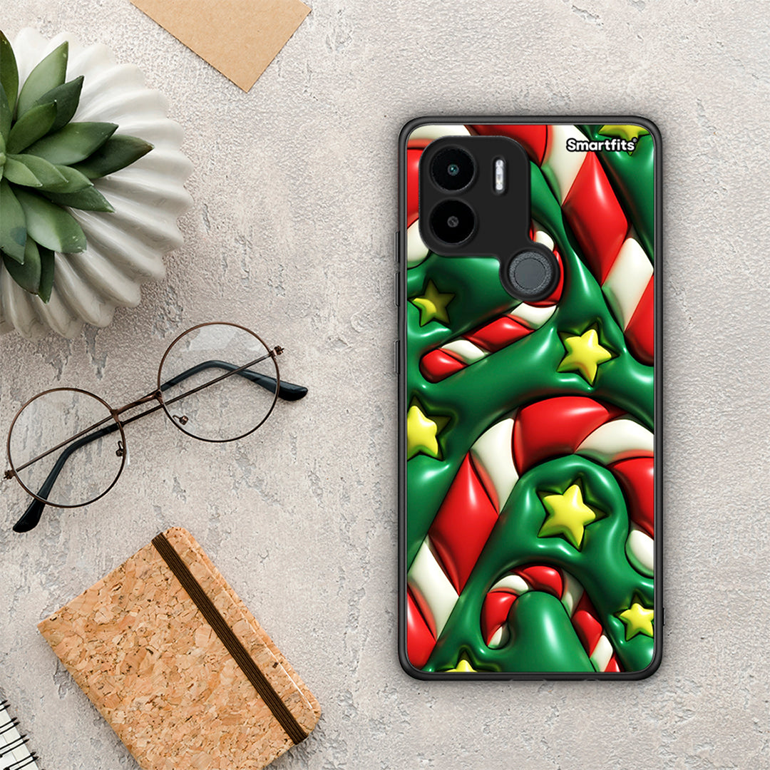 Θήκη Xiaomi Redmi A1+ / A2+ Christmas Bubbles από τη Smartfits με σχέδιο στο πίσω μέρος και μαύρο περίβλημα | Xiaomi Redmi A1+ / A2+ Christmas Bubbles Case with Colorful Back and Black Bezels