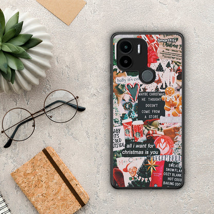 Θήκη Xiaomi Redmi A1+ / A2+ Christmas Happiness από τη Smartfits με σχέδιο στο πίσω μέρος και μαύρο περίβλημα | Xiaomi Redmi A1+ / A2+ Christmas Happiness Case with Colorful Back and Black Bezels