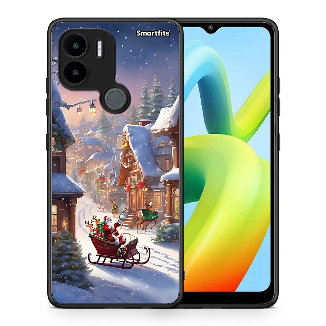 Θήκη Xiaomi Redmi A1+ / A2+ Christmas Snow από τη Smartfits με σχέδιο στο πίσω μέρος και μαύρο περίβλημα | Xiaomi Redmi A1+ / A2+ Christmas Snow Case with Colorful Back and Black Bezels