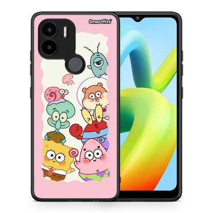 Θήκη Xiaomi Redmi A1+ / A2+ Cute Companion από τη Smartfits με σχέδιο στο πίσω μέρος και μαύρο περίβλημα | Xiaomi Redmi A1+ / A2+ Cute Companion Case with Colorful Back and Black Bezels