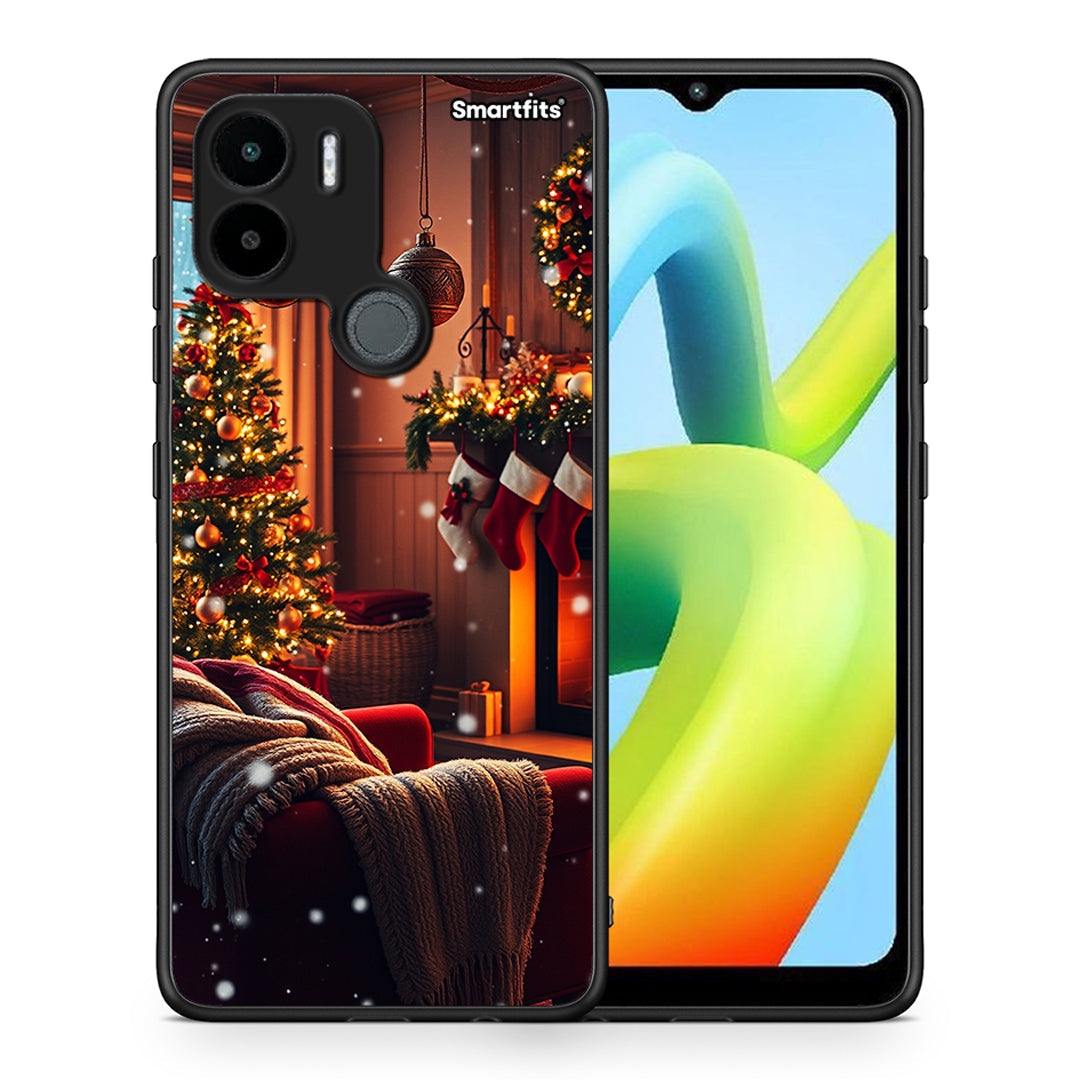 Θήκη Xiaomi Redmi A1+ / A2+ Home For Christmas από τη Smartfits με σχέδιο στο πίσω μέρος και μαύρο περίβλημα | Xiaomi Redmi A1+ / A2+ Home For Christmas Case with Colorful Back and Black Bezels