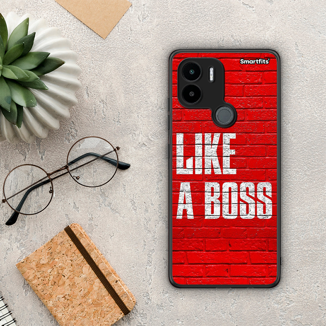 Θήκη Xiaomi Redmi A1+ / A2+ Like A Boss από τη Smartfits με σχέδιο στο πίσω μέρος και μαύρο περίβλημα | Xiaomi Redmi A1+ / A2+ Like A Boss Case with Colorful Back and Black Bezels