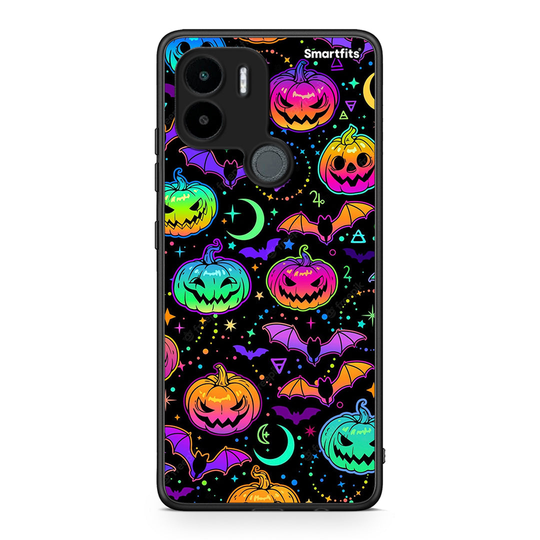 Θήκη Xiaomi Redmi A1+ / A2+ Neon Halloween από τη Smartfits με σχέδιο στο πίσω μέρος και μαύρο περίβλημα | Xiaomi Redmi A1+ / A2+ Neon Halloween Case with Colorful Back and Black Bezels