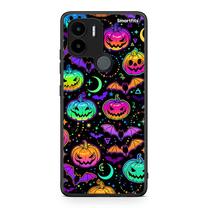 Θήκη Xiaomi Redmi A1+ / A2+ Neon Halloween από τη Smartfits με σχέδιο στο πίσω μέρος και μαύρο περίβλημα | Xiaomi Redmi A1+ / A2+ Neon Halloween Case with Colorful Back and Black Bezels
