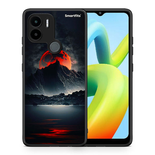 Θήκη Xiaomi Redmi A1+ / A2+ Red Full Moon από τη Smartfits με σχέδιο στο πίσω μέρος και μαύρο περίβλημα | Xiaomi Redmi A1+ / A2+ Red Full Moon Case with Colorful Back and Black Bezels