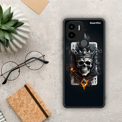 Θήκη Xiaomi Redmi A1+ / A2+ Skull King Ace από τη Smartfits με σχέδιο στο πίσω μέρος και μαύρο περίβλημα | Xiaomi Redmi A1+ / A2+ Skull King Ace Case with Colorful Back and Black Bezels