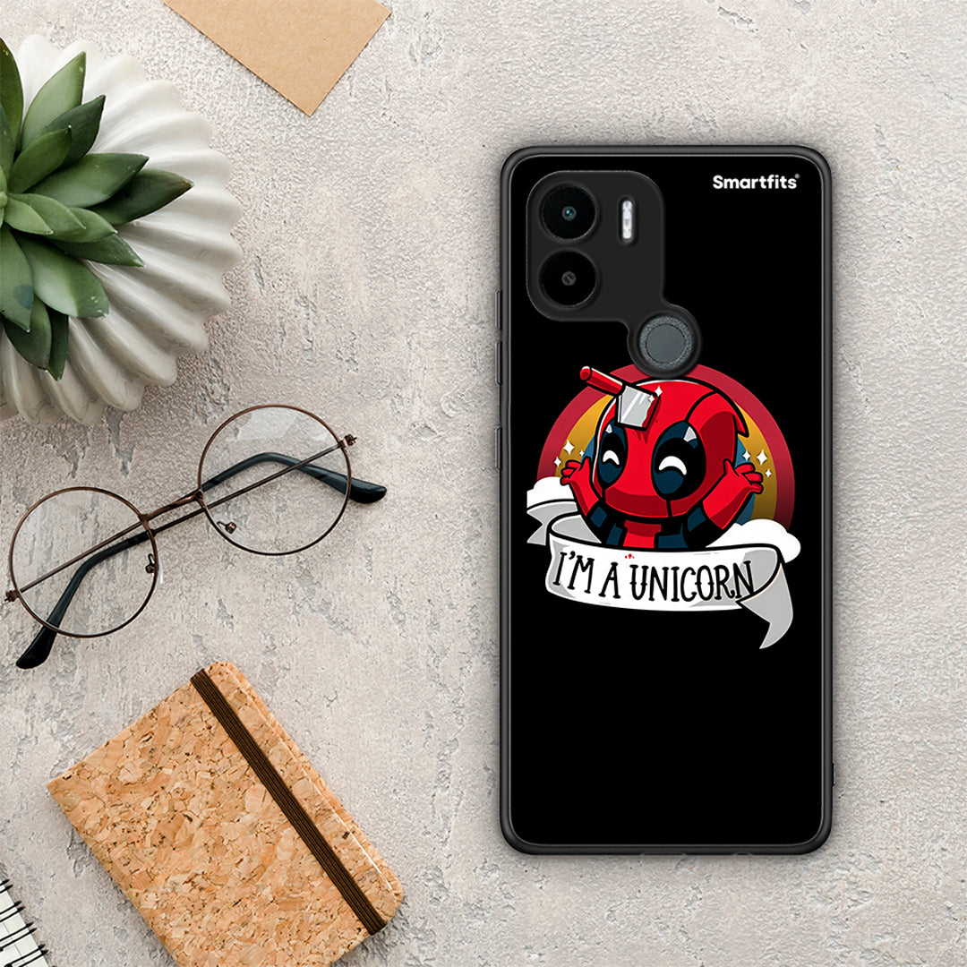 Θήκη Xiaomi Redmi A1+ / A2+ Unicorn Deadpool από τη Smartfits με σχέδιο στο πίσω μέρος και μαύρο περίβλημα | Xiaomi Redmi A1+ / A2+ Unicorn Deadpool Case with Colorful Back and Black Bezels