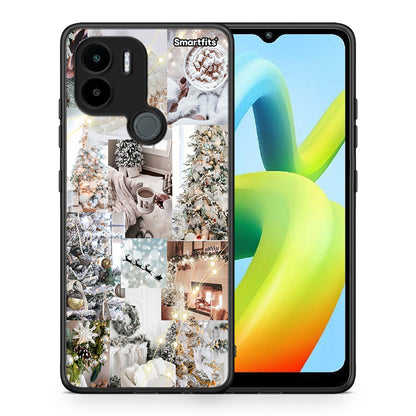 Θήκη Xiaomi Redmi A1+ / A2+ White Christmas από τη Smartfits με σχέδιο στο πίσω μέρος και μαύρο περίβλημα | Xiaomi Redmi A1+ / A2+ White Christmas Case with Colorful Back and Black Bezels