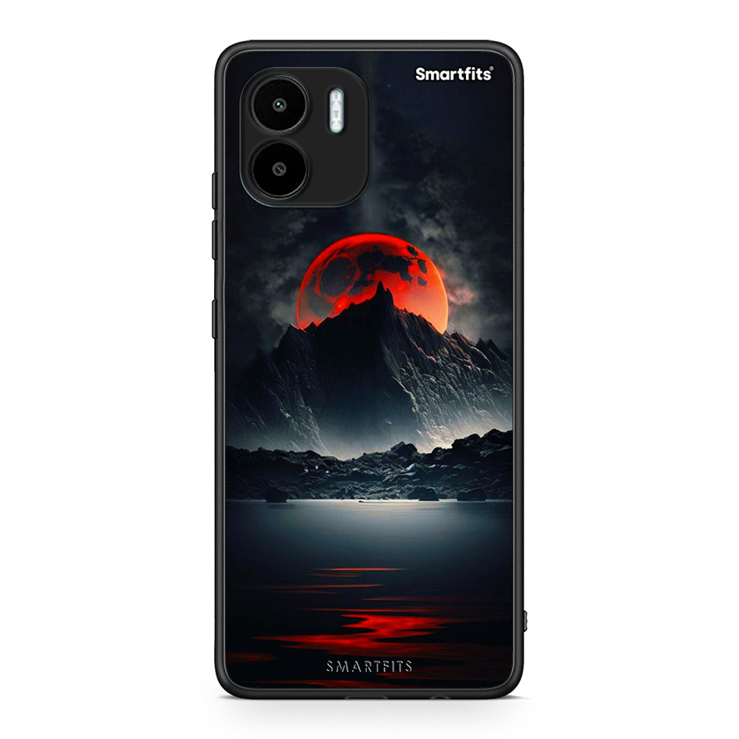 Θήκη Xiaomi Redmi A1 / A2 Red Full Moon από τη Smartfits με σχέδιο στο πίσω μέρος και μαύρο περίβλημα | Xiaomi Redmi A1 / A2 Red Full Moon Case with Colorful Back and Black Bezels