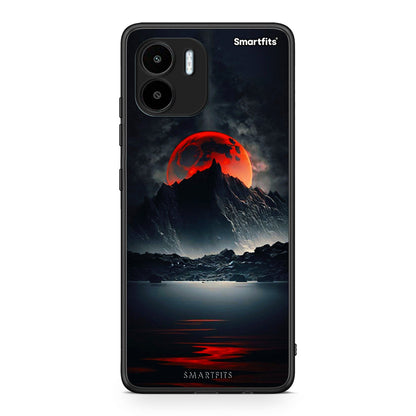 Θήκη Xiaomi Redmi A1 / A2 Red Full Moon από τη Smartfits με σχέδιο στο πίσω μέρος και μαύρο περίβλημα | Xiaomi Redmi A1 / A2 Red Full Moon Case with Colorful Back and Black Bezels