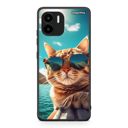 Θήκη Xiaomi Redmi A1 / A2 Summer Cat από τη Smartfits με σχέδιο στο πίσω μέρος και μαύρο περίβλημα | Xiaomi Redmi A1 / A2 Summer Cat Case with Colorful Back and Black Bezels