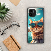 Thumbnail for Θήκη Xiaomi Redmi A1 / A2 Summer Cat από τη Smartfits με σχέδιο στο πίσω μέρος και μαύρο περίβλημα | Xiaomi Redmi A1 / A2 Summer Cat Case with Colorful Back and Black Bezels