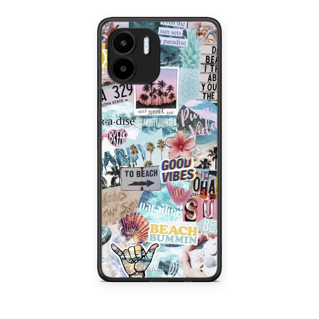 Θήκη Xiaomi Redmi A1 / A2 Summer Vibes από τη Smartfits με σχέδιο στο πίσω μέρος και μαύρο περίβλημα | Xiaomi Redmi A1 / A2 Summer Vibes case with colorful back and black bezels