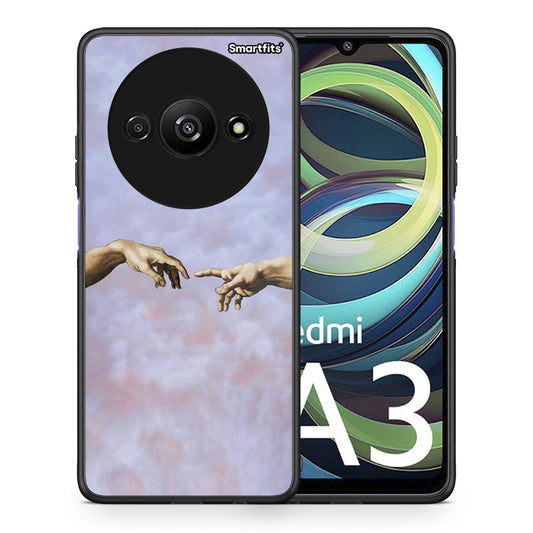 Θήκη Xiaomi Redmi A3 Adam Hand από τη Smartfits με σχέδιο στο πίσω μέρος και μαύρο περίβλημα | Xiaomi Redmi A3 Adam Hand case with colorful back and black bezels