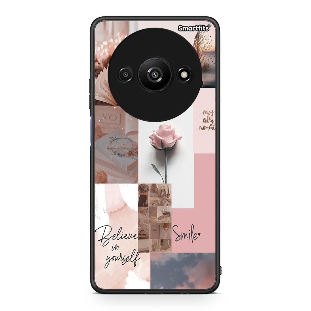 Xiaomi Redmi A3 Aesthetic Collage θήκη από τη Smartfits με σχέδιο στο πίσω μέρος και μαύρο περίβλημα | Smartphone case with colorful back and black bezels by Smartfits