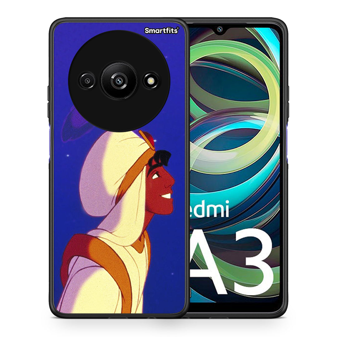 Θήκη Xiaomi Redmi A3 Alladin And Jasmine Love 1 από τη Smartfits με σχέδιο στο πίσω μέρος και μαύρο περίβλημα | Xiaomi Redmi A3 Alladin And Jasmine Love 1 case with colorful back and black bezels