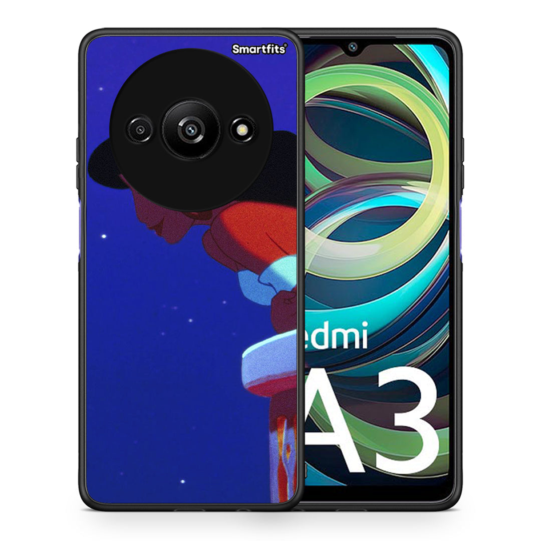 Θήκη Xiaomi Redmi A3 Alladin And Jasmine Love 2 από τη Smartfits με σχέδιο στο πίσω μέρος και μαύρο περίβλημα | Xiaomi Redmi A3 Alladin And Jasmine Love 2 case with colorful back and black bezels