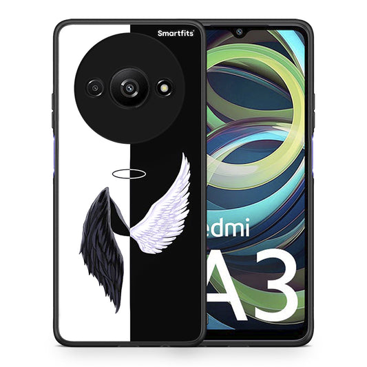 Θήκη Xiaomi Redmi A3 Angels Demons από τη Smartfits με σχέδιο στο πίσω μέρος και μαύρο περίβλημα | Xiaomi Redmi A3 Angels Demons case with colorful back and black bezels