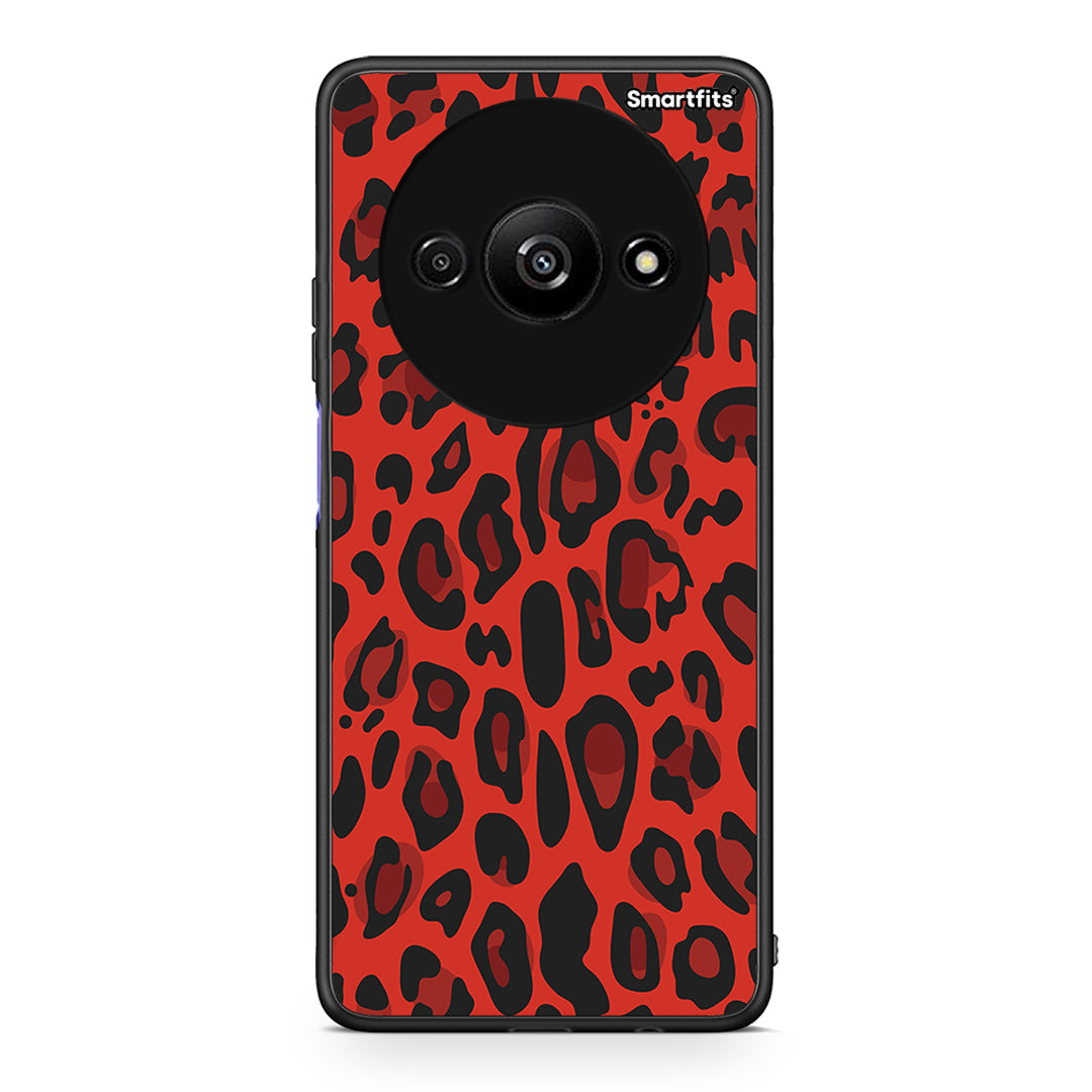 4 - Xiaomi Redmi A3 Red Leopard Animal case, cover, bumper