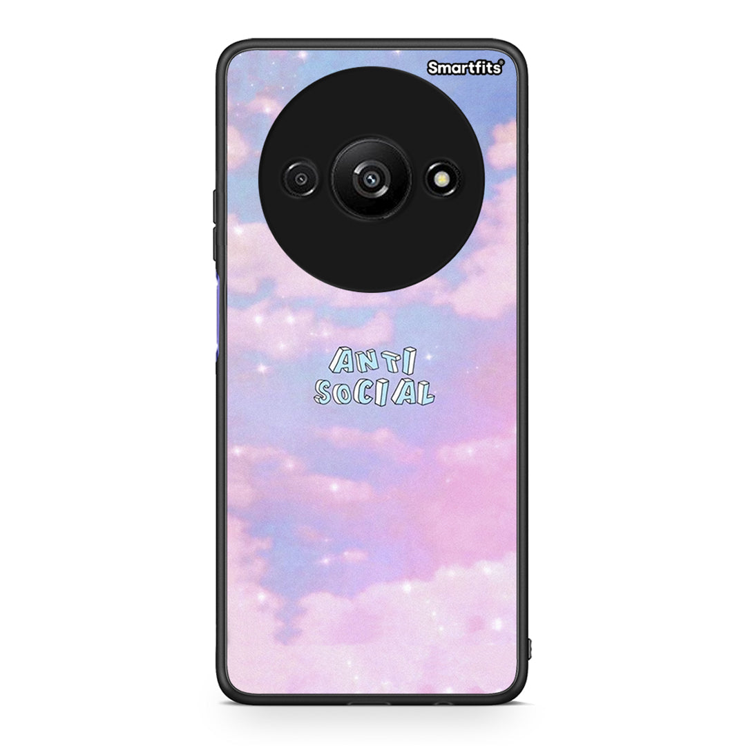 Xiaomi Redmi A3 Anti Social Θήκη Αγίου Βαλεντίνου από τη Smartfits με σχέδιο στο πίσω μέρος και μαύρο περίβλημα | Smartphone case with colorful back and black bezels by Smartfits