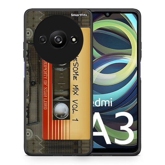 Θήκη Xiaomi Redmi A3 Awesome Mix από τη Smartfits με σχέδιο στο πίσω μέρος και μαύρο περίβλημα | Xiaomi Redmi A3 Awesome Mix case with colorful back and black bezels