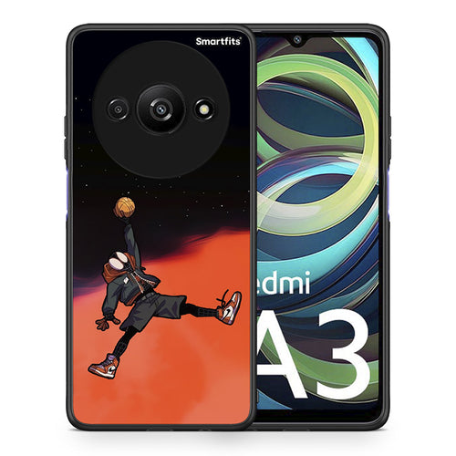 Θήκη Xiaomi Redmi A3 Basketball Hero από τη Smartfits με σχέδιο στο πίσω μέρος και μαύρο περίβλημα | Xiaomi Redmi A3 Basketball Hero case with colorful back and black bezels