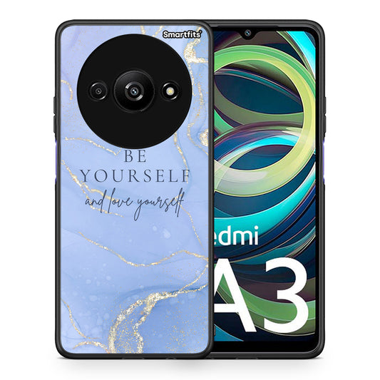 Θήκη Xiaomi Redmi A3 Be Yourself από τη Smartfits με σχέδιο στο πίσω μέρος και μαύρο περίβλημα | Xiaomi Redmi A3 Be Yourself case with colorful back and black bezels